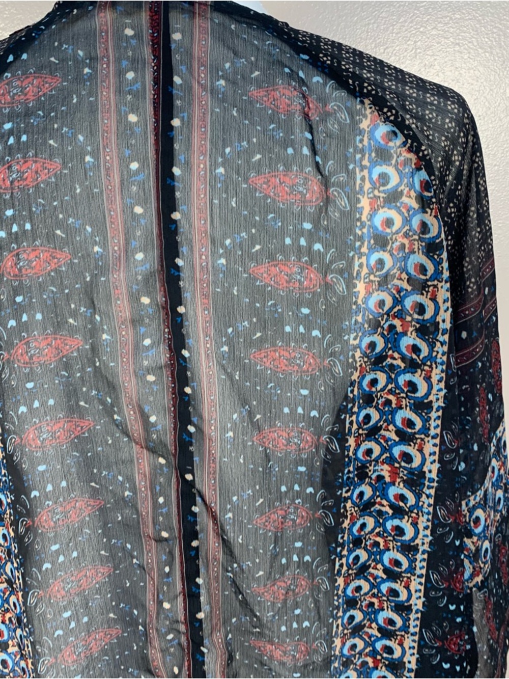 Soft Surroundings Sheer Embroidered Sequin Duster Kimono - Picture 10 of 11